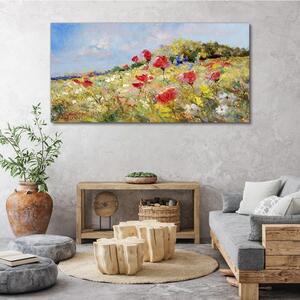 Tablou pe panza Peisaj abstract cu flori