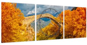 Tablou - Podul Konitsa (cu ceas) (90x30 cm)
