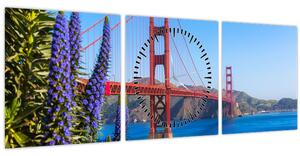 Tablou - Podul Golden Gate, San Francisco (cu ceas) (90x30 cm)