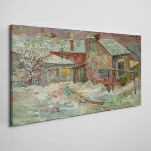 Tablou canvas Satul de Zăpadă de Iarnă