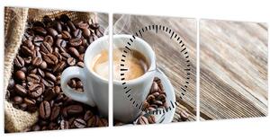 Tablou - Espresso (cu ceas) (90x30 cm)