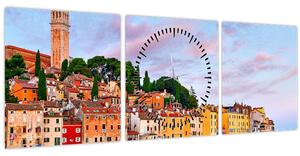 Tablou - Rovinj, Croația (cu ceas) (90x30 cm)