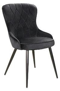 Scaun Lotus, negru, stofa catifelata/metal, 52x45x91 cm