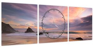 Tablou - Praia da Adraga (cu ceas) (90x30 cm)