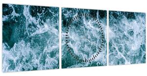 Tablou - Valuri oceanice (cu ceas) (90x30 cm)