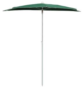 Umbrelă de grădină cu stâlp, verde, 180x90 cm, semirotundă
