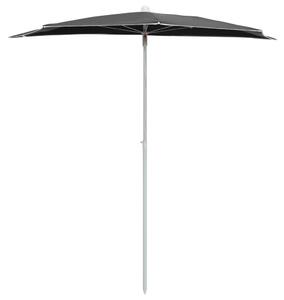 Umbrelă de grădină cu stâlp, antracit, 180x90 cm, semirotundă