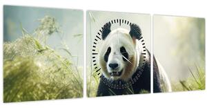 Tablou - Panda (cu ceas) (90x30 cm)