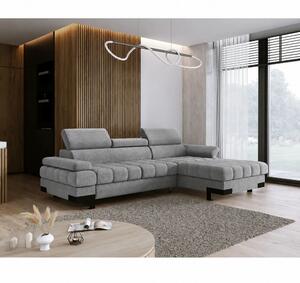 Coltar extensibil cu lada SELVA MINI, sezlong dreapta, stofa catifelat
