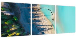 Tablou - Vedere la lac (cu ceas) (90x30 cm)