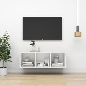 Dulap TV montat pe perete, alb, 37x37x107 cm, PAL