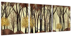 Tablou - Pădure decorativă (cu ceas) (90x30 cm)