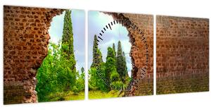 Tablou - Grădina Edenului (cu ceas) (90x30 cm)