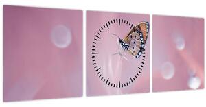 Tablou - Fluturele (cu ceas) (90x30 cm)