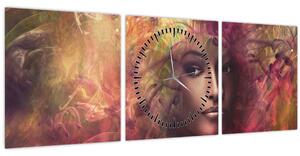 Tablou - Femeie de fantezie (cu ceas) (90x30 cm)