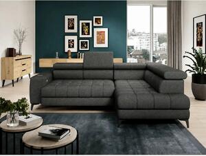 Coltar BAGGIO, sezlong dreapta, stofa clasica gri inchis - Austin 20