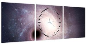 Tablou - Galaxii spiralate (cu ceas) (90x30 cm)
