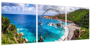 Tablou - Sardinia (cu ceas) (90x30 cm)