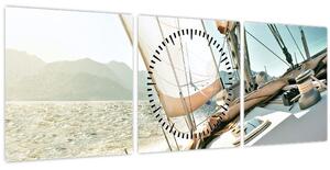 Tablou - Yacht (cu ceas) (90x30 cm)