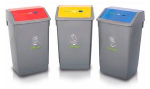 Set 3 coșuri pentru sortarea deșeurilor Addis Recycle, 60 l