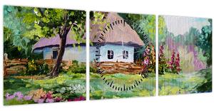 Tablou - Cabană (cu ceas) (90x30 cm)