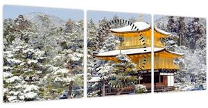 Tablou - Kinkakuji, Japonia (cu ceas) (90x30 cm)