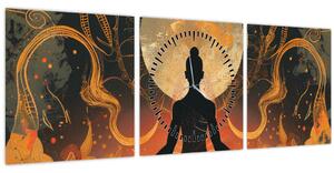 Tablou - Meditație (cu ceas) (90x30 cm)
