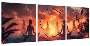 Tablou - Yoga în natură (cu ceas) (90x30 cm)