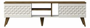 Comoda TV Egg, stejar/alb, PAL melaminat, 180x35x53 cm