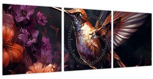 Tablou - Colibri (cu ceas) (90x30 cm)