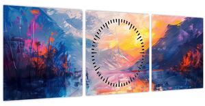 Tablou - Pictura peisajului (cu ceas) (90x30 cm)