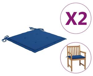 Perne scaun grădină, 2 buc., albastru regal, 50x50x3 cm, textil