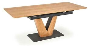 Masa extensibila UMBERTO, stejar/negru, 160/200x90x77 cm