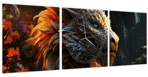 Tablou - Dragon (cu ceas) (90x30 cm)