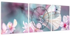 Tablou - Fluture pe un cireș (cu ceas) (90x30 cm)