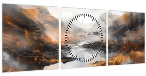 Tablou - Pictura peisajelor montane (cu ceas) (90x30 cm)