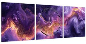 Tablou - Nebuloasa purpurie (cu ceas) (90x30 cm)