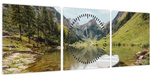Tablou - Seealpsee, lac din Elveția (cu ceas) (90x30 cm)