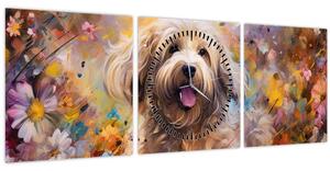 Tablou - Happy Dog II. (cu ceas) (90x30 cm)