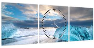 Tablou - Plaja Diamond Beach (cu ceas) (90x30 cm)