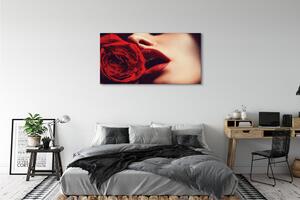 Tablouri canvas Rose femeie gura
