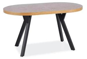 Masa extensibila DOMINGO II, stejar natural/negru, PAL laminat/metal