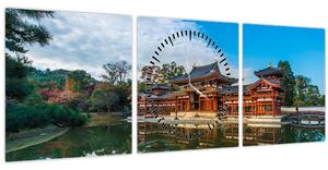 Tablou - Templul Byodo-in, Japonia (cu ceas) (90x30 cm)