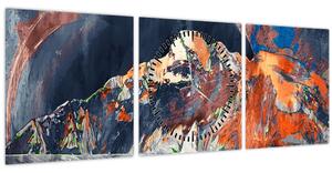 Tablou - Ilustrație de sweathouses (cu ceas) (90x30 cm)
