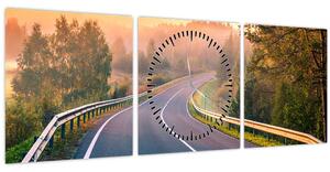 Tablou - Călătoria la răsăritul soarelui (cu ceas) (90x30 cm)
