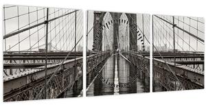 Tablou - Podul Brooklyn (cu ceas) (90x30 cm)