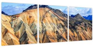 Tablou - Landmannalaugar (cu ceas) (90x30 cm)