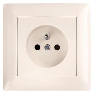 Priză simplă cu împământare și ramă OSTE JNH001-G Beige