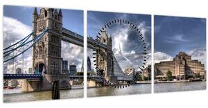 Tablou - Tower Bridge din Londra (cu ceas) (90x30 cm)