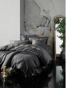 Set lenjerie pat dublu KING, bumbac, negru, 240x260 cm, cu cearceaf pa